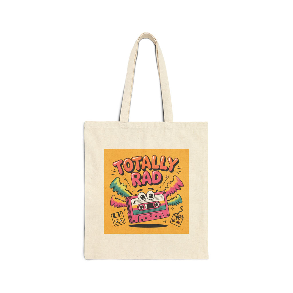 Totally Rad Cotton Canvas Tote Bag - Retro Style for Music Lovers