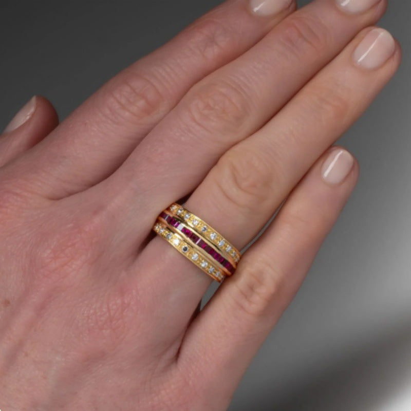 Full Zircon Diamond Bangle Ring - Stylish And Versatile