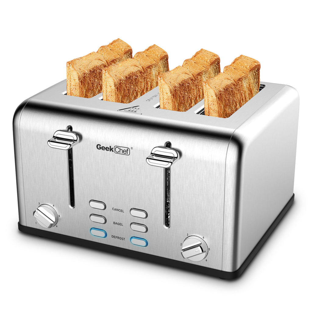 GEEK CHEF 4 Slice Toaster Stainless Steel