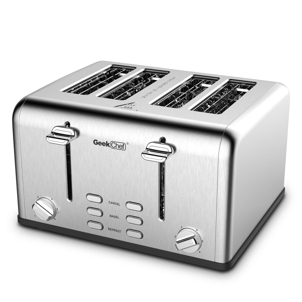 GEEK CHEF 4 Slice Toaster Stainless Steel