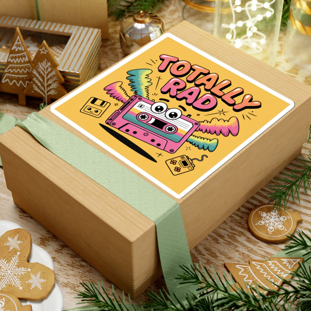 Totally Rad Cassette Tape Kiss-Cut Stickers - Retro Vibe for Fun Decorating