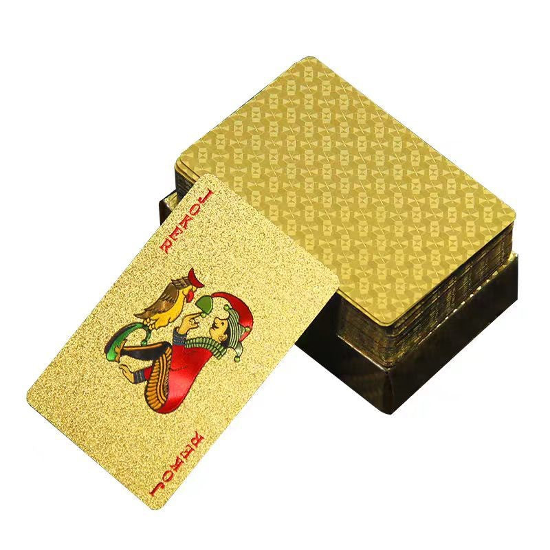 PVC Plastic Waterproof Gold Foil Playing Cards