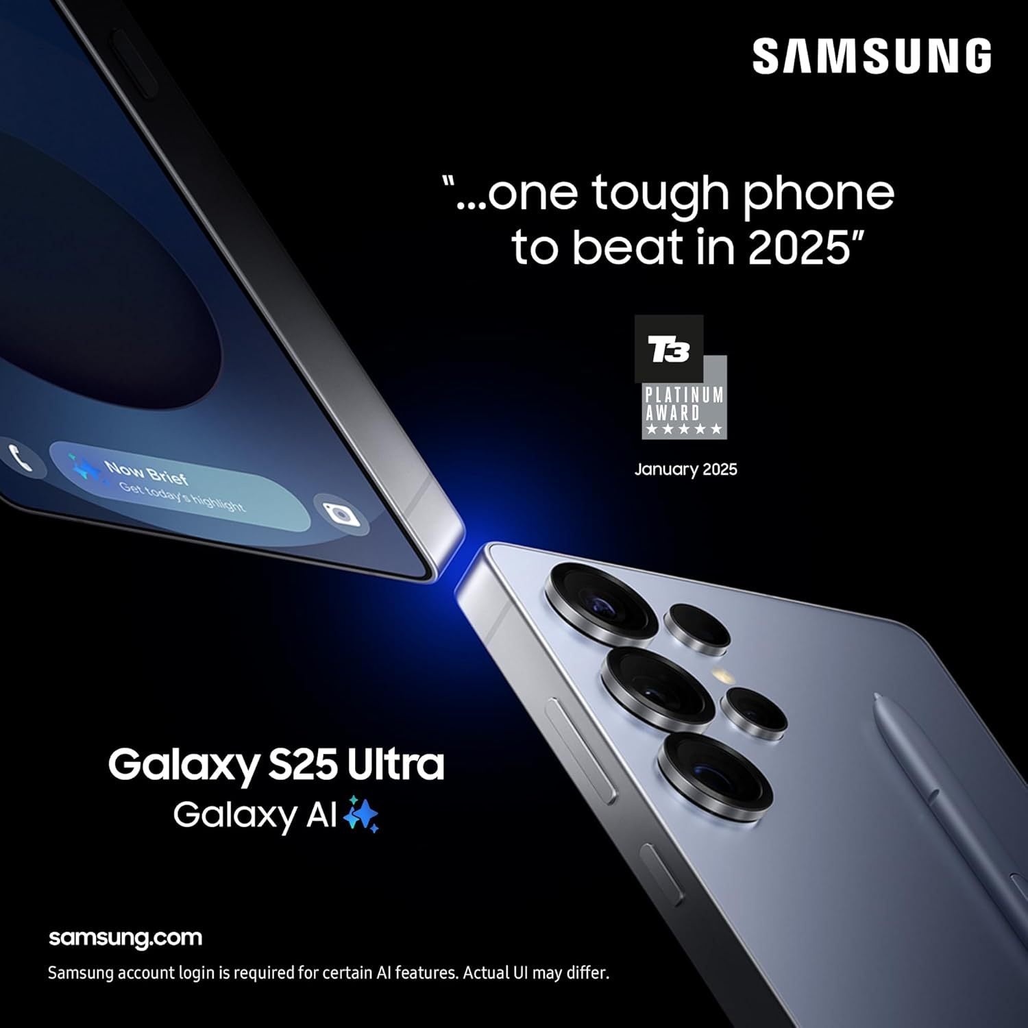 Samsung Galaxy S25 Ultra 5G (2025) 512GB Storage + 12GB RAM SM-S938B Qualcomm Snapdragon 8 Elite SIM Free Factory Unlocked Android 15 Smartphone (Titanium Black)
