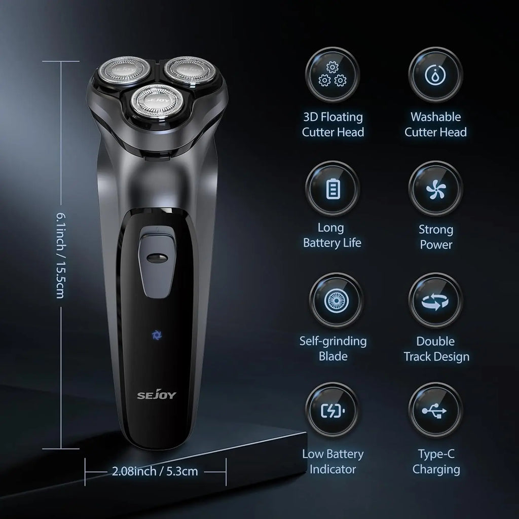 Sejoy 3D Rotary Electric Shaver for Men