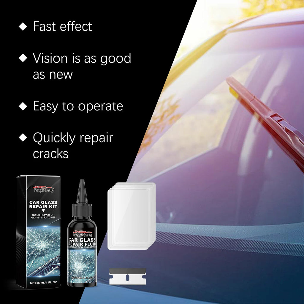 Professional Windshield Repair Kit - Crack Fix Liquid & Tools