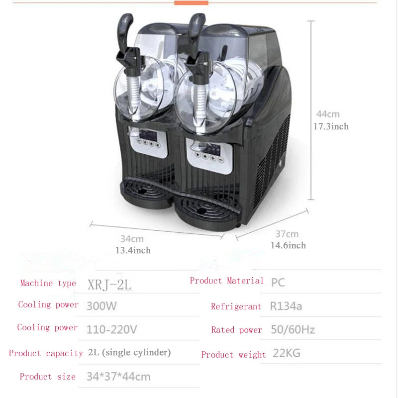 SYILIU Commercial Slushy Machine 2L x 2 Tanks