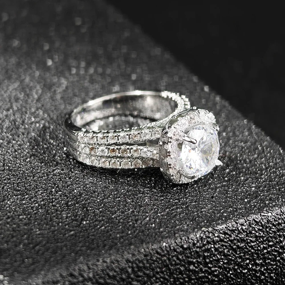 Trendy Women Rings Gold Silver Color Luxury Engagement Rings Fashion Wedding Party Jewelry Free Shipping Items R8444