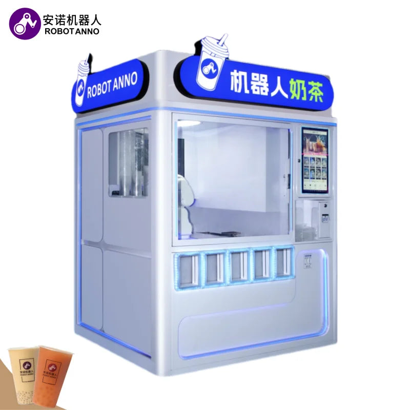 AI Bubble Tea Robot Vending Kiosk Machine Automatic Robot Handling Coffee Robot Vending Machine