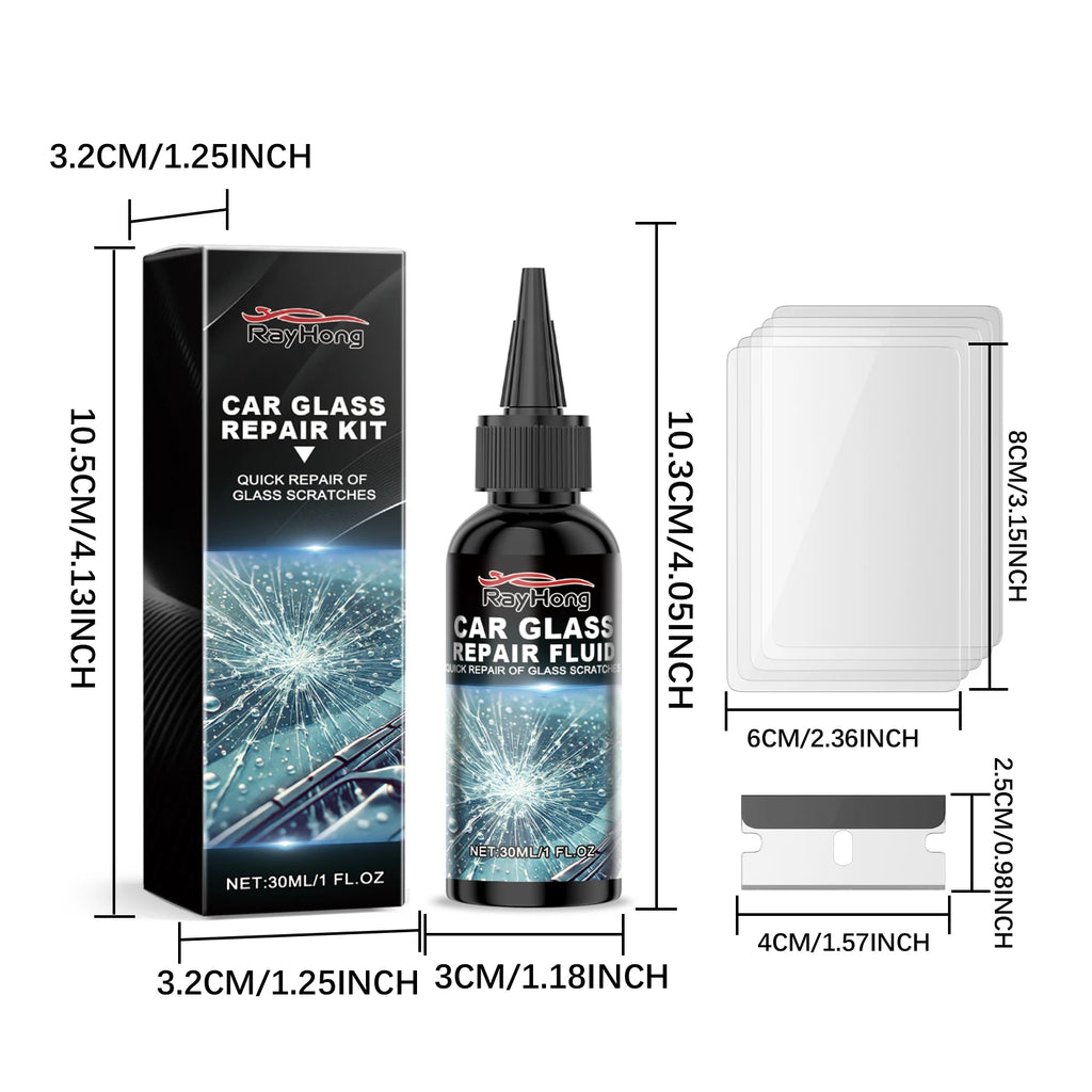 Professional Windshield Repair Kit - Crack Fix Liquid & Tools