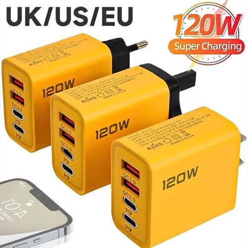 120W Fast Charging Mobile Phone Charger QC3.0