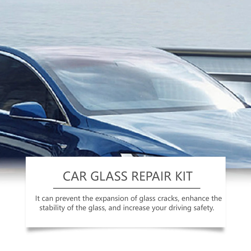 Professional Windshield Repair Kit - Crack Fix Liquid & Tools