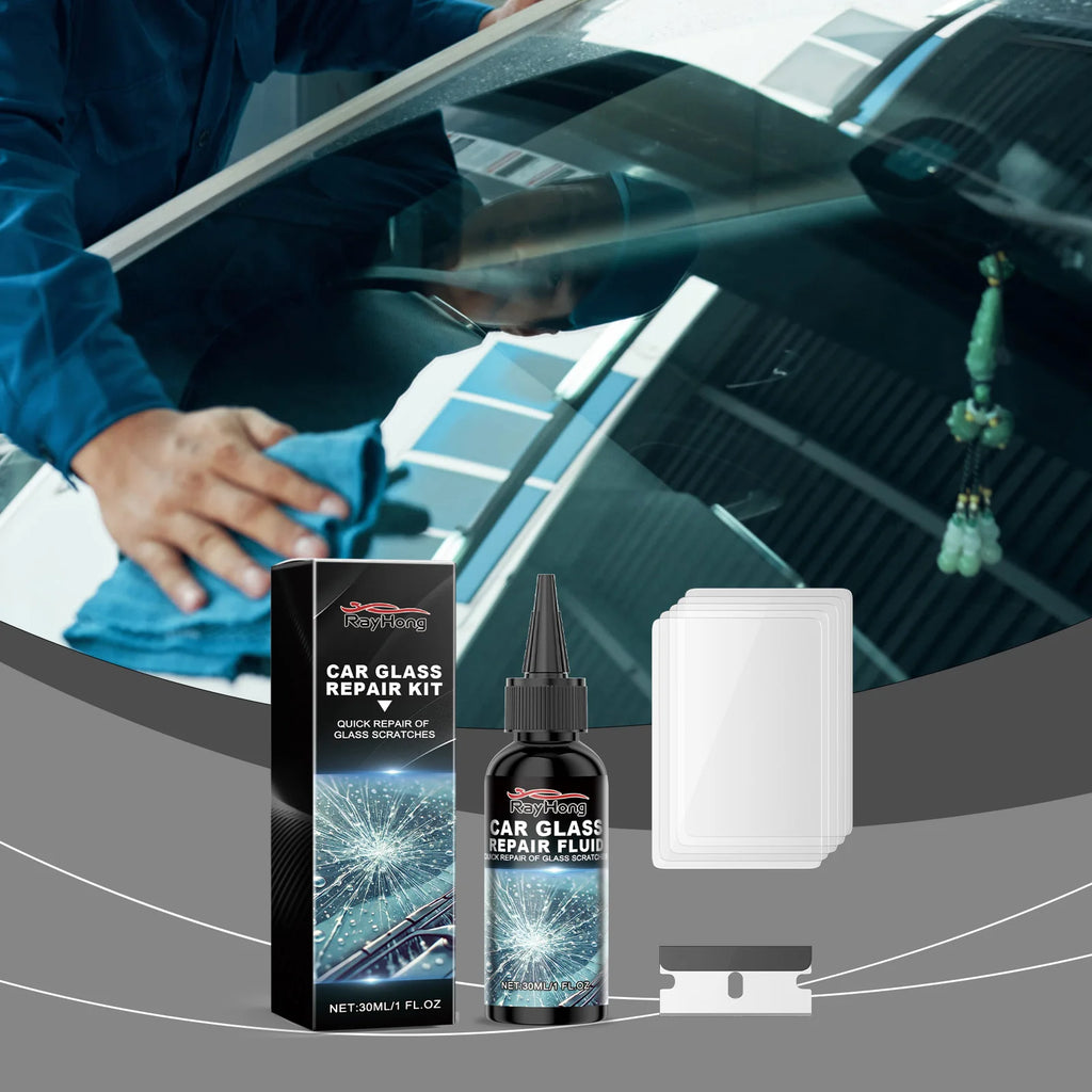 Professional Windshield Repair Kit - Crack Fix Liquid & Tools