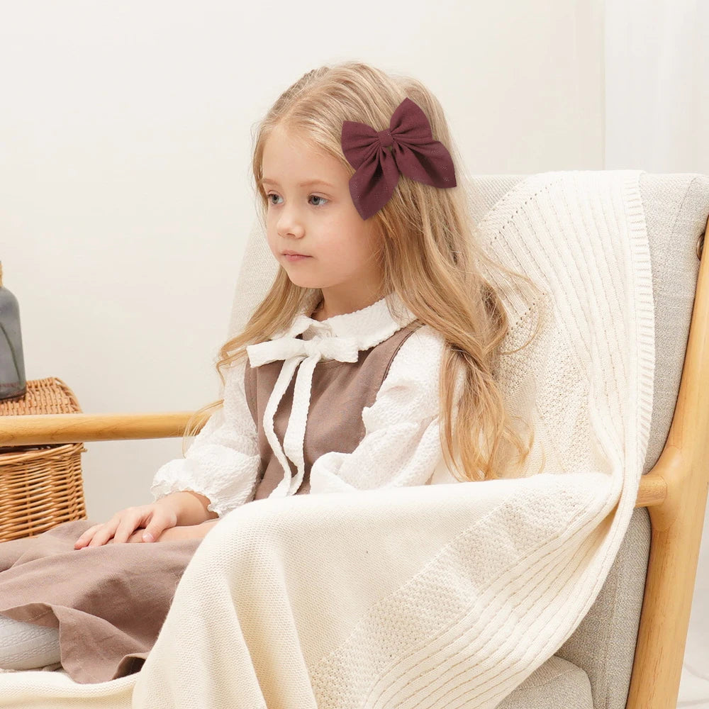 10Pcs random color stain bowknot ponytail hair clip for girls boutique alloy hairgripes sweet hair accessories gift for women