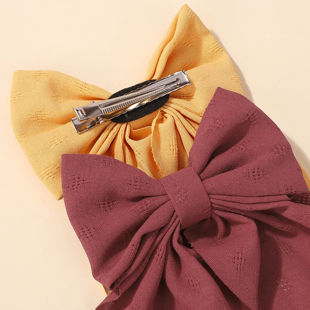 10Pcs random color stain bowknot ponytail hair clip for girls boutique alloy hairgripes sweet hair accessories gift for women