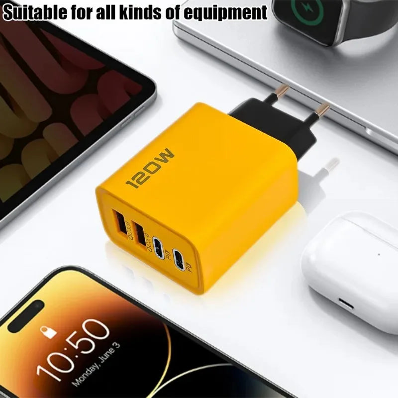 120W Fast Charging Mobile Phone Charger QC3.0