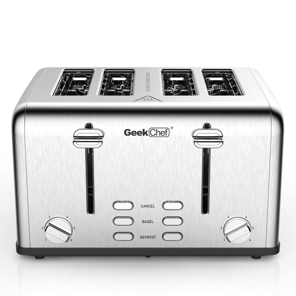 GEEK CHEF 4 Slice Toaster Stainless Steel