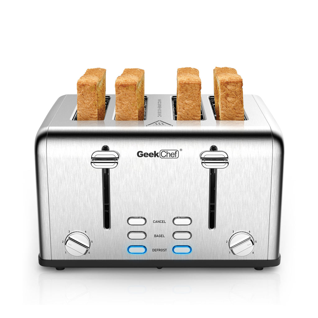 GEEK CHEF 4 Slice Toaster Stainless Steel